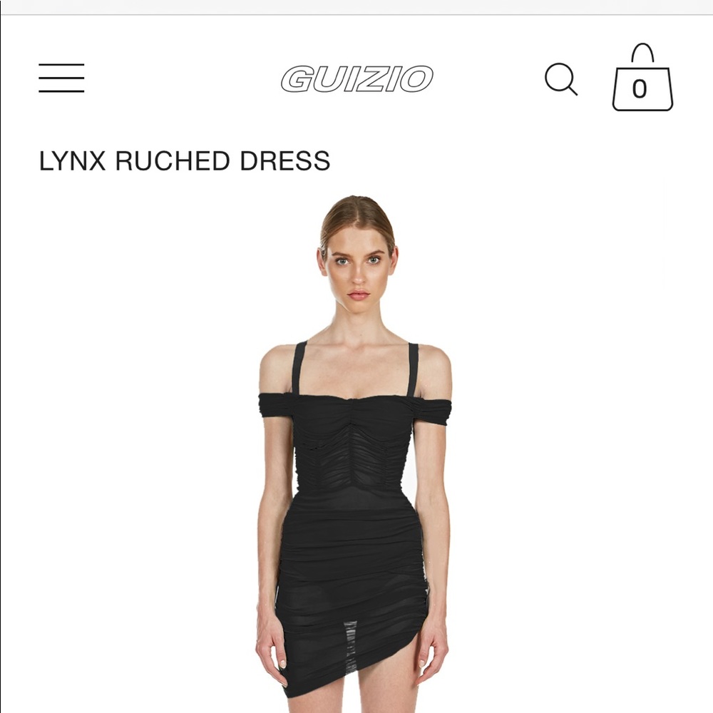 Danielle guizio black lynx ruched dress